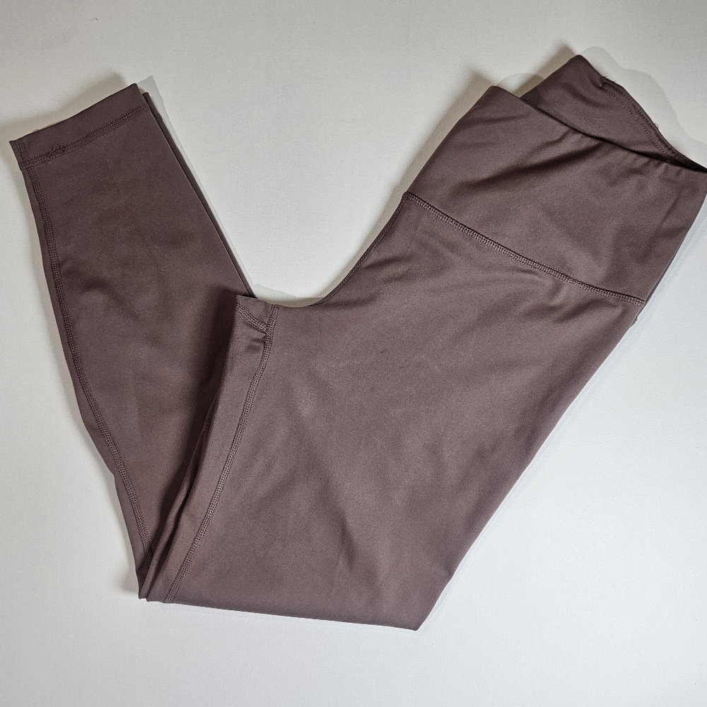 Yogalicious Lux Womens Leggings Large Mauve Gym Workout Pilates Athletic Bottoms
